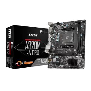 MSI A320M-A PRO DDR4 3200MHZ 1XHDMI 1XDVI USB 3.2 MATX AM4