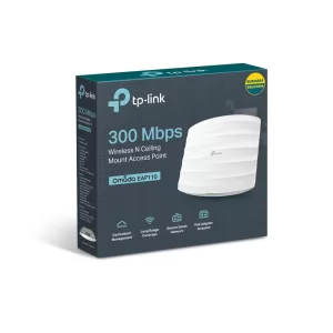 TP-LINK OMADA EAP110 1 PORT 10/100 2.4GHZ 300MBPS 2X4DBI ANTEN İÇ ORTAM TAVAN TİPİ ACCESS POINT(ADAPTÖRLÜ)