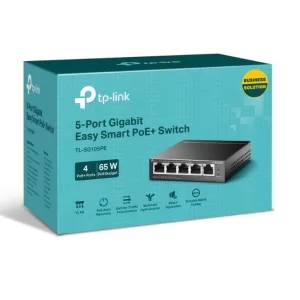 TP-LINK TL-SG105PE 4 PORT GIGABIT+1 PORT GIGABIT UPLINK EASY SMART YÖNETİLEBİLİR 65W POE METAL KASA SWITCH