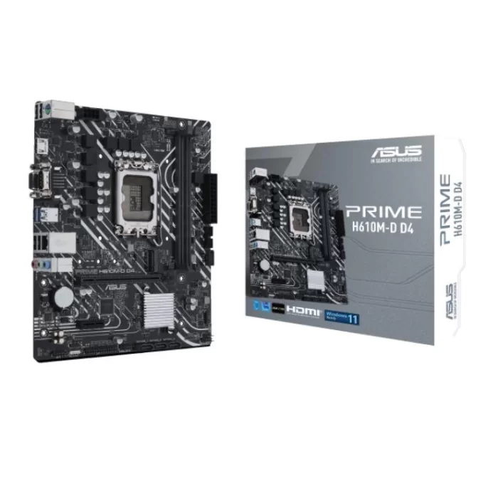 ASUS PRIME H610M-D D4 DDR4 3200MHZ 1XVGA 1XHDMI 1XM.2 USB 3.2 MATX 1700P (13. VE 12.NESİL İŞLEMCİ UYUMLU)