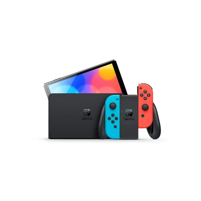 Nintendo Switch Oled Oyun Konsol (İthalatçı Garantili) Kırmızı - Mavi