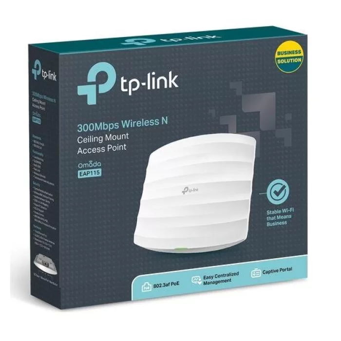 TP-LINK EAP115 1 PORT 10/100 2.4GHZ 300MBPS 2X4DBI ANTEN TAVAN TİPİ ACCESS POINT