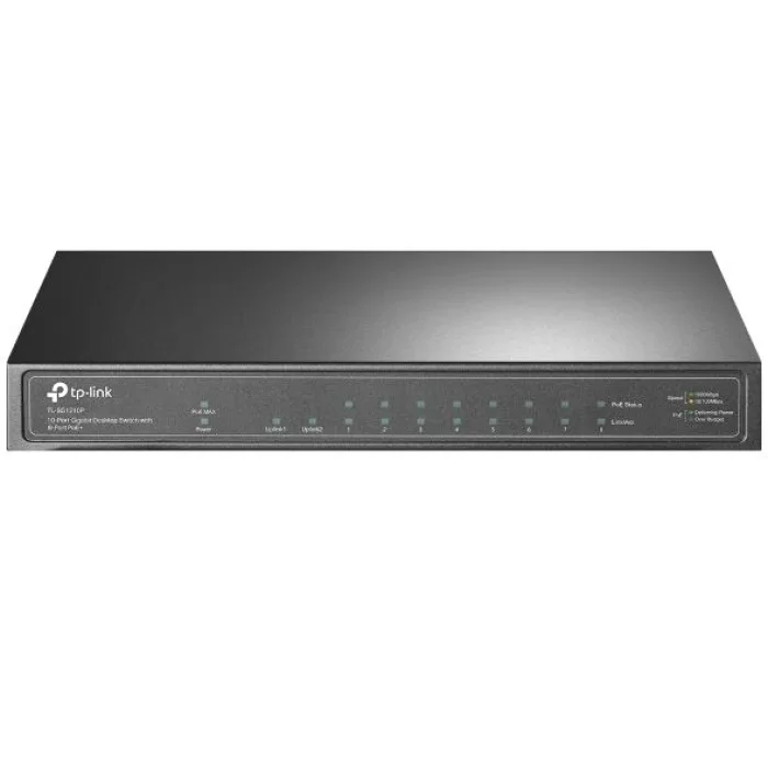 TP-LINK TL-SG1210P 8 PORT GIGABIT + 1XRJ45+1XSFP UPLINK DESKTOP 63W POE SWITCH