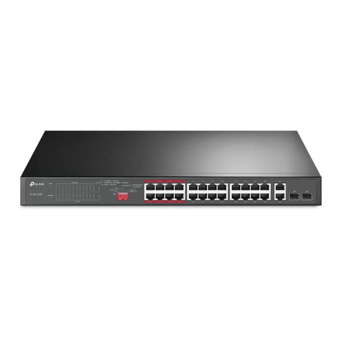 TP-LINK TL-SL1226P 24 PORT 10/100+2 RJ45 GIGABIT UPLINK + 2 COMBO GIGABIT SFP 250W POE SWITCH