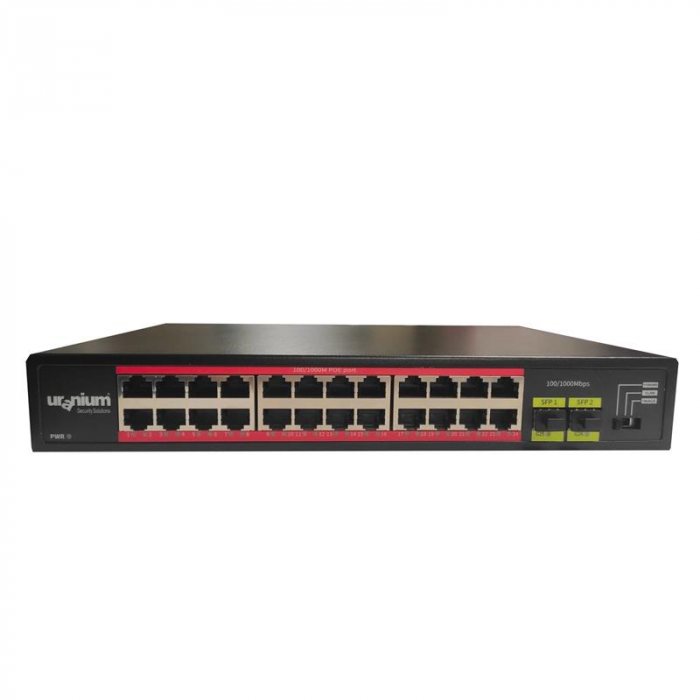 URANIUM POE-G2402SFP-300W 24 PORT GIGABIT+2XGB SFP UPLINK RACKMOUNT POE ...