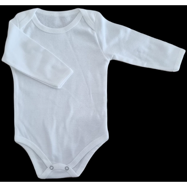 Bebek Basic Pamuk Penye Bisiklet Yaka 5 Li uzun kol Body Zıbın + Hediye Bebek Mama Önlüğü
