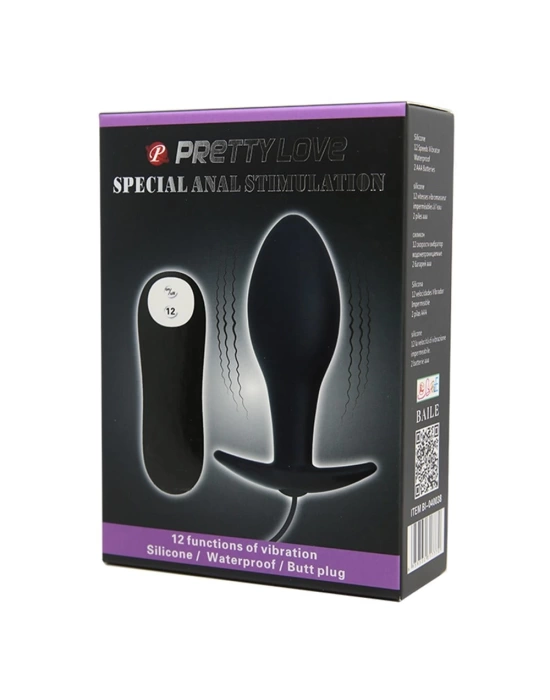 Wossi 12 Fonksiyon Kumandalı 8,5 cm Titreşimli Anal Plug