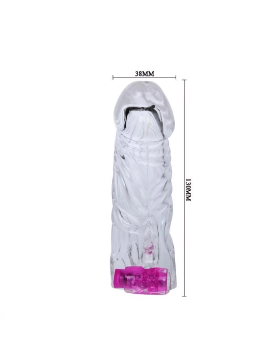 Wossi 13 cm Titreşimli Klitoris Uyarıcılı Penis Kılıfı