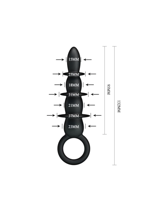 Wossi 13,2 cm Vantuzlu Halkalı Anal Alıştırıcı Tıkaç
