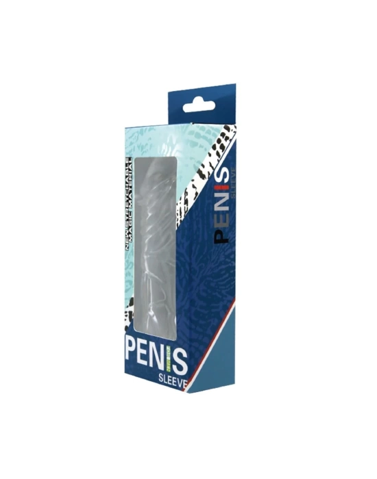 14 cm Damarlı Uzatmalı Şeffaf Silikon Penis Kılıfı