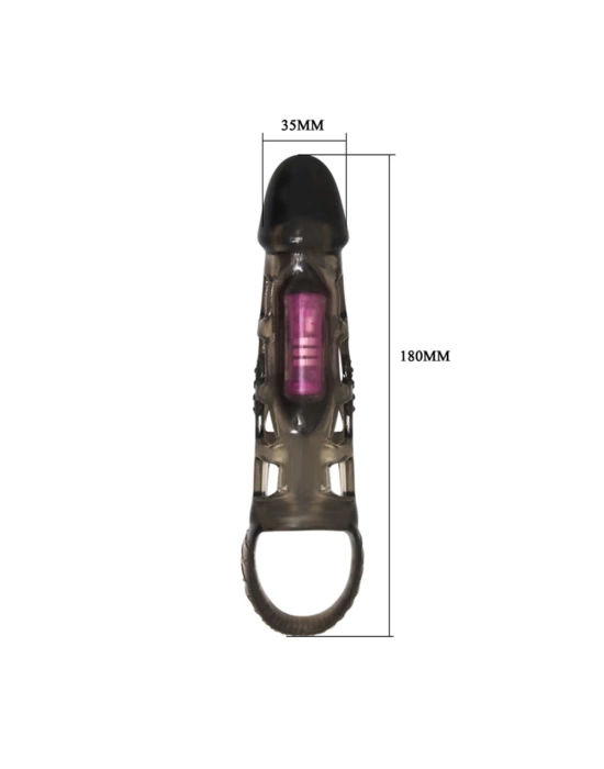 Wossi 14 cm Titreşimli Şeffaf Penis Kılıfı