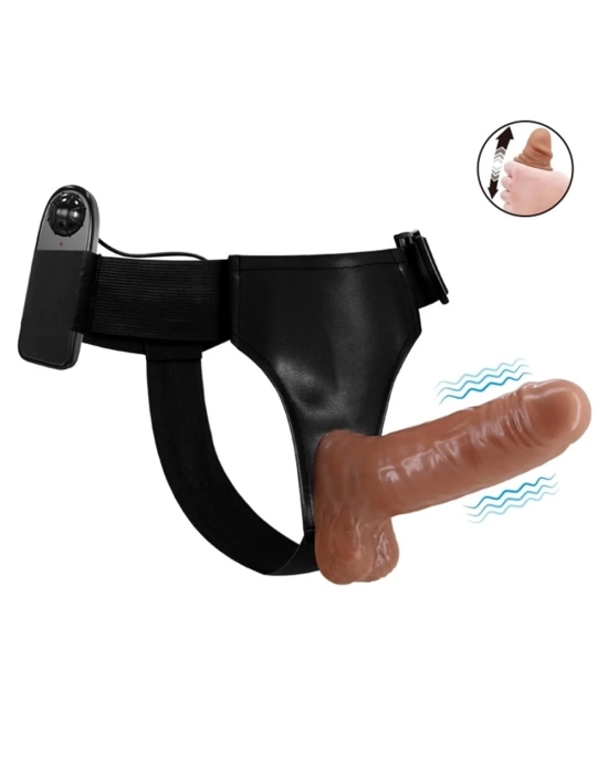 16 cm Yeni Nesil Belden Bağlamalı İçi Dolu Titreşimli Strapon Penis