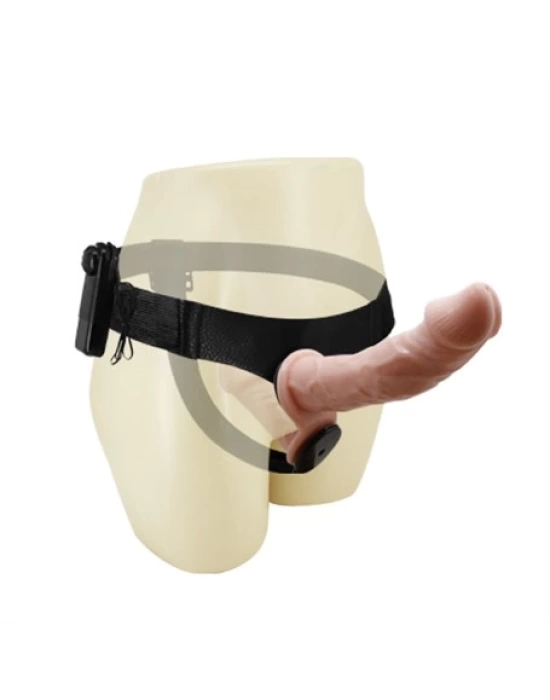 17,5 cm Belden Bağlamalı Çift Taraflı Titreşimli Penis