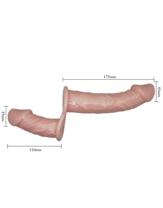 17,5 cm Belden Bağlamalı Çift Taraflı Titreşimli Penis