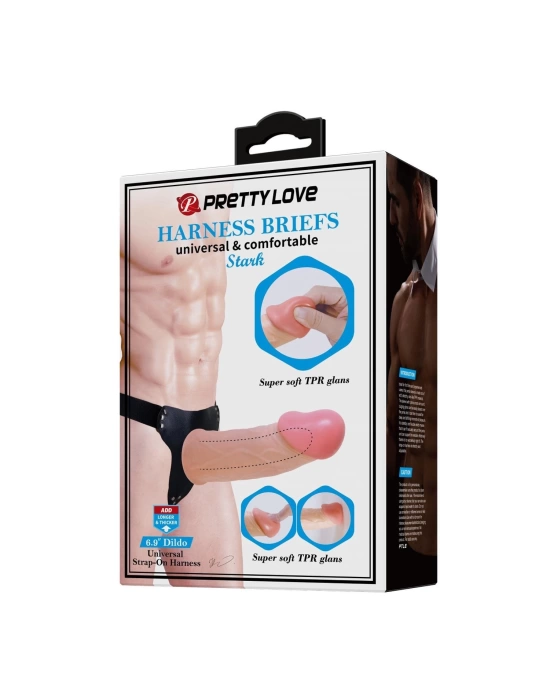 Wossi 17,5 cm Belden Bağlamalı İçi Boş 5 cm Dolgulu Strapon Penis – Stark