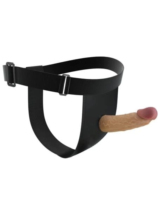 17,5 cm Belden Bağlamalı İçi Boş 7 cm Dolgulu Strapon Penis - Houston