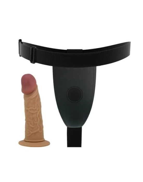 17,5 cm Belden Bağlamalı İçi Boş 7 cm Dolgulu Strapon Penis - Houston
