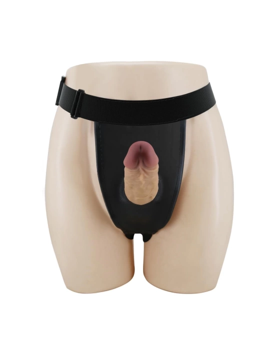 17,5 cm Belden Bağlamalı İçi Boş 7 cm Dolgulu Strapon Penis - Houston