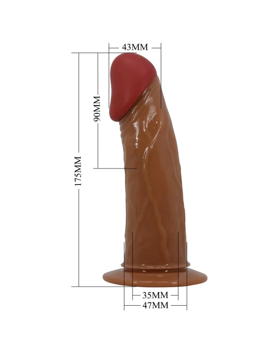 17,5 cm Belden Bağlamalı İçi Boş Titreşimli Strapon Melez Penis - Stark