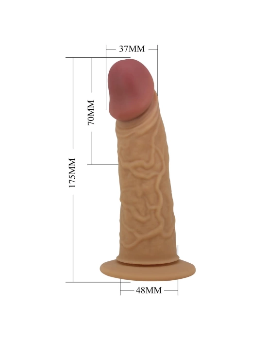17,5 cm Titreşimli Belden Bağlamalı İçi Boş 7 cm Dolgulu Strapon Penis - Draven