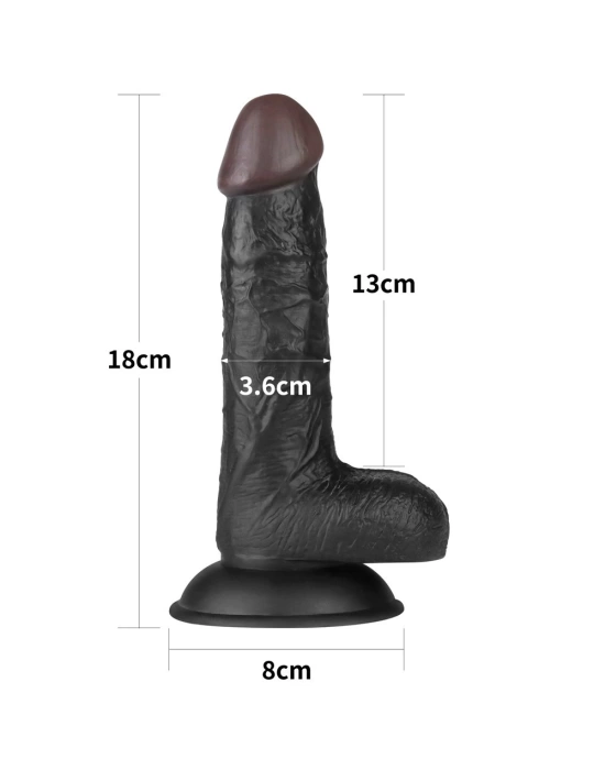 Wossi 18 cm Belden Bağlamalı İçi Dolu Zenci Strapon