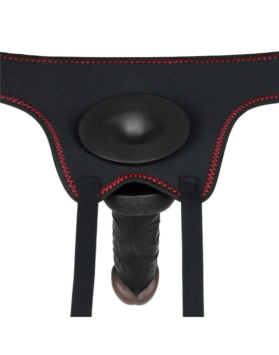 18 cm Belden Bağlamalı İçi Dolu Zenci Strapon