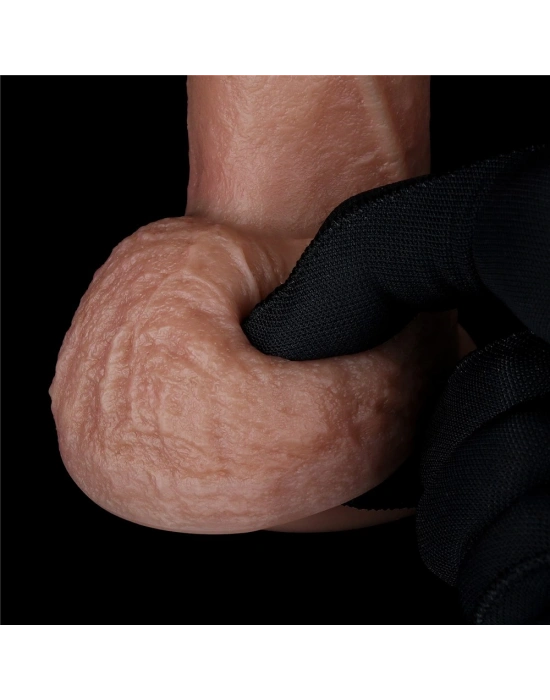 18.5 cm Realistik Çift Katmanlı Yeni Nesil Vantuzlu Melez Dildo Penis