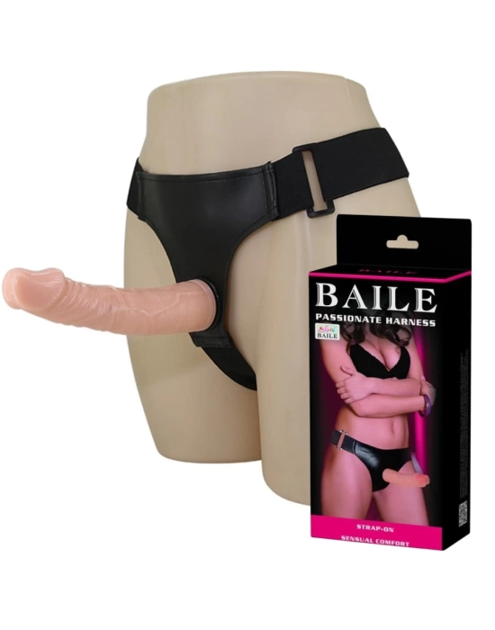 19 cm Belden Bağlamalı İçi Dolu Strapon Penis