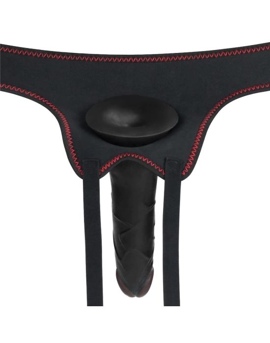 Wossi 19 cm Belden Bağlamalı İçi Dolu Zenci Strapon