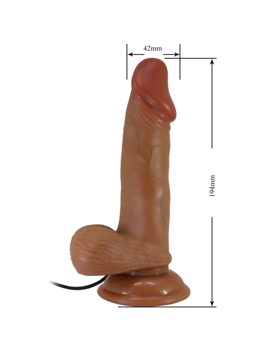 Wossi 19,4 cm Çift Katmanlı Gerçekçi Titreşimli Dildo Vibratör Penis - Zebulon