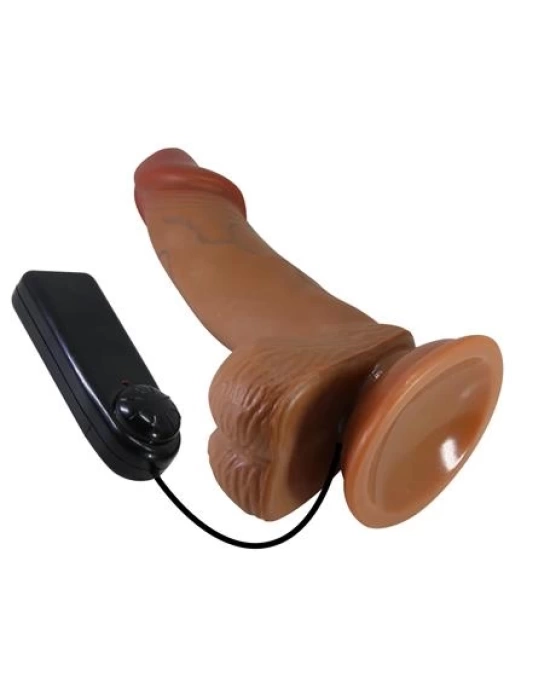Wossi 19,4 cm Çift Katmanlı Gerçekçi Titreşimli Dildo Vibratör Penis - Zebulon