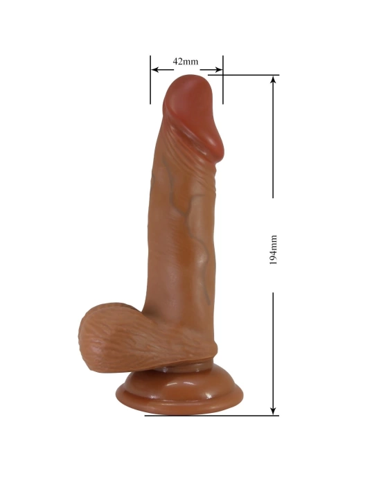 Wossi 19,4 cm Et Dokulu Gerçekçi Çift Katmanlı Silikon Melez Penis - Zebulon
