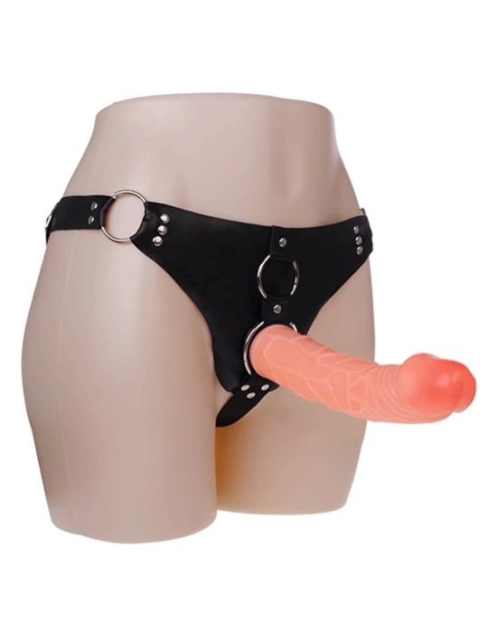 19,8 ve 15 cm Belden Bağlamalı İçi Dolu Çift Strapon Penis
