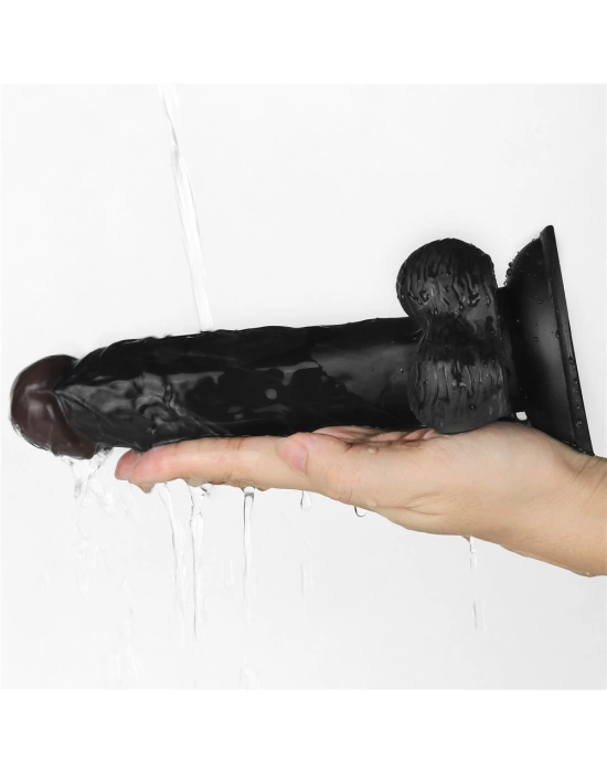 20 cm Belden Bağlamalı İçi Dolu Zenci Strapon Dildo