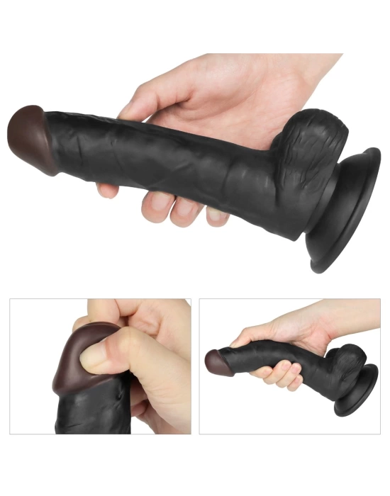 Wossi 20 cm Belden Bağlamalı İçi Dolu Zenci Strapon Dildo