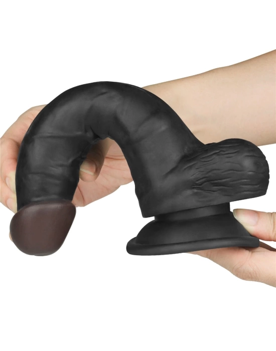 20 cm Belden Bağlamalı İçi Dolu Zenci Strapon Dildo