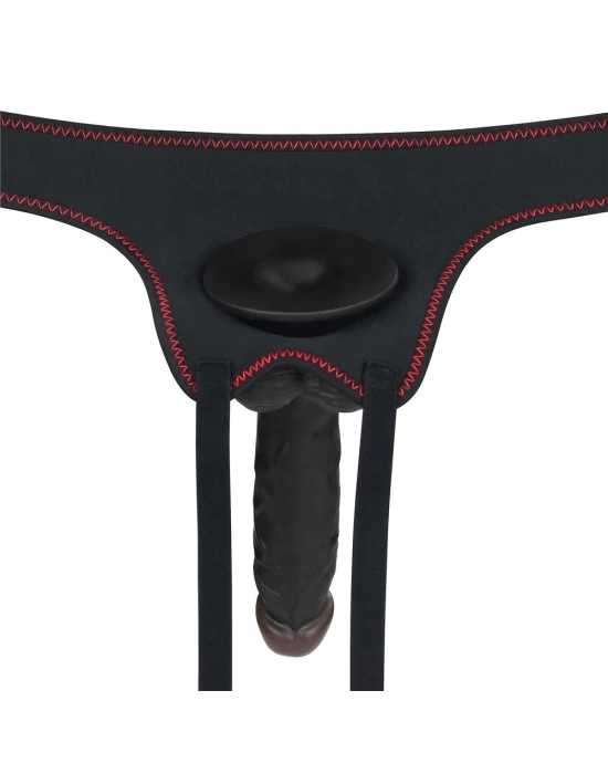 Wossi 20 cm Belden Bağlamalı İçi Dolu Zenci Strapon Dildo
