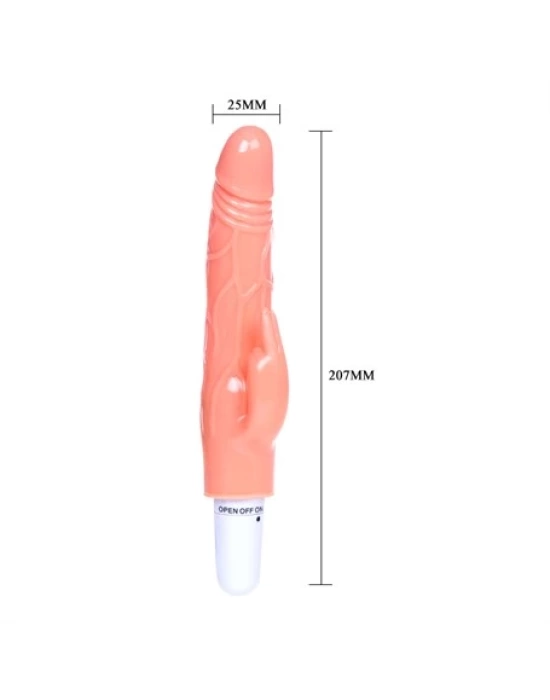 20 cm Klitoris Uyarıcılı Titreşimli Vibratör Dildo Penis
