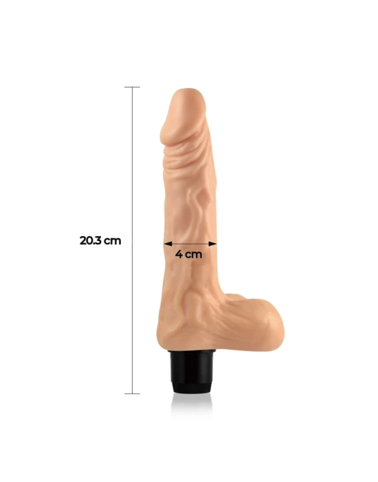 Wossi 20.3 cm Realistik Cyberskin Titreşimli Anal Vajinal Dildo Penis