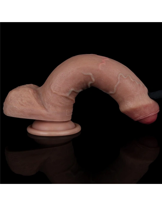 20.5 cm Realistik Çift Katmanlı Yeni Nesil Vantuzlu Belden Bağlamalı Melez Dildo Penis