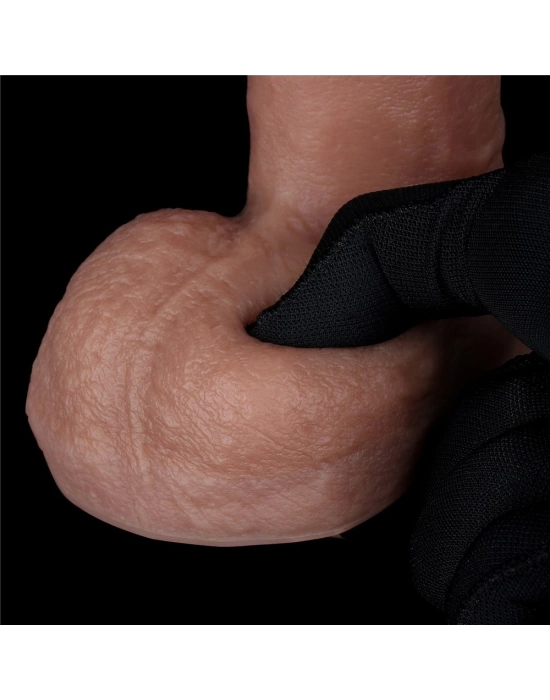 Wossi 20.5 cm Realistik Çift Katmanlı Yeni Nesil Vantuzlu Melez Dildo Penis
