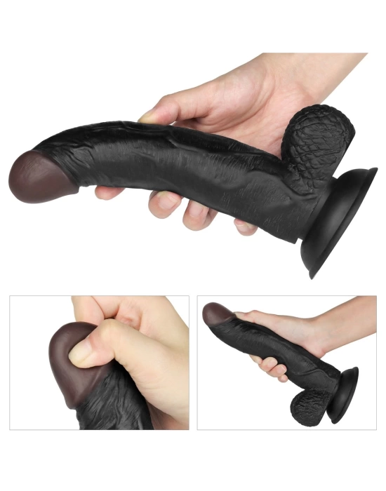 Wossi 21.5 cm Belden Bağlamalı İçi Dolu Zenci Strapon