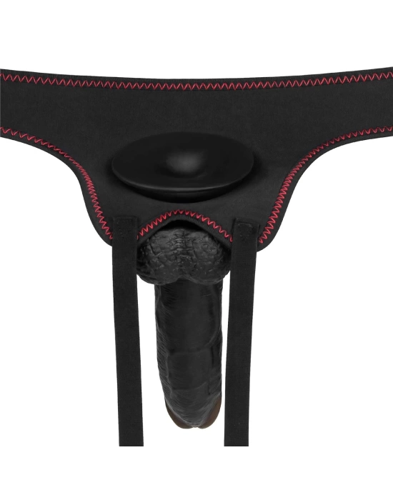 Wossi 21.5 cm Belden Bağlamalı İçi Dolu Zenci Strapon