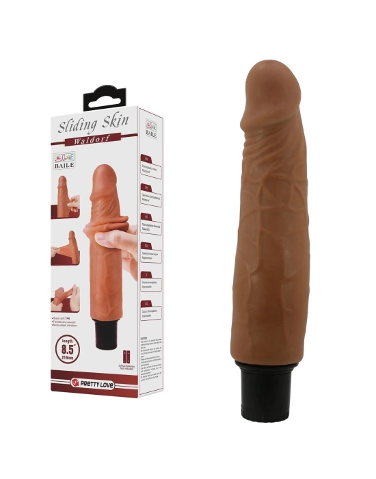 21,5 cm Çift katmanlı Güçlü Titreşimli Realistik Vibratör Gerçekci Penis Dildo - Waldorf