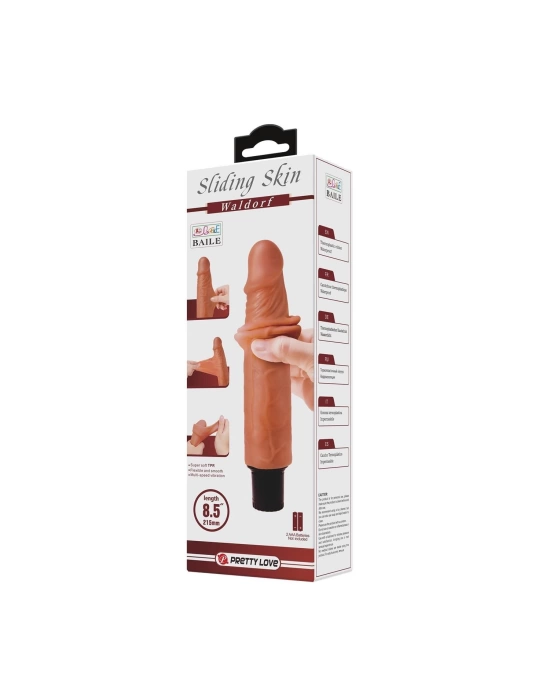 21,5 cm Çift katmanlı Güçlü Titreşimli Realistik Vibratör Gerçekci Penis Dildo - Waldorf