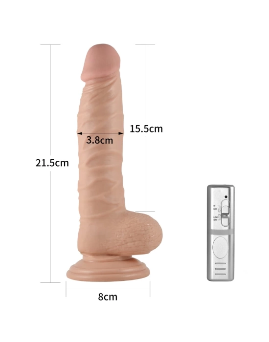 Wossi 21.5 cm Realistik Titreşimli Vantuzlu Anal Vajinal Dildo Penis