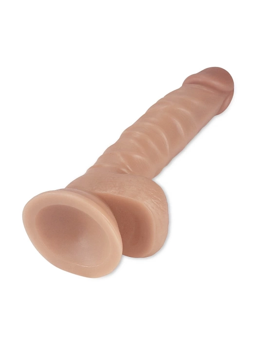 Wossi 21.5 cm Realistik Titreşimli Vantuzlu Anal Vajinal Dildo Penis