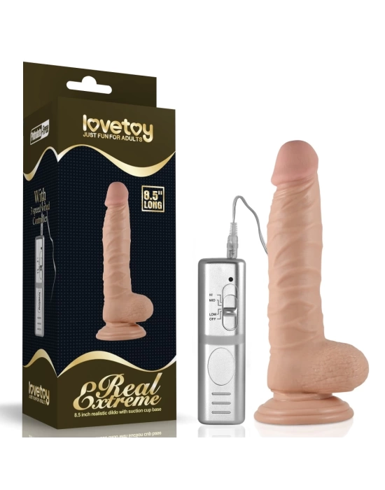21.5 cm Realistik Titreşimli Vantuzlu Belden Bağlamalı Anal Vajinal Dildo Penis