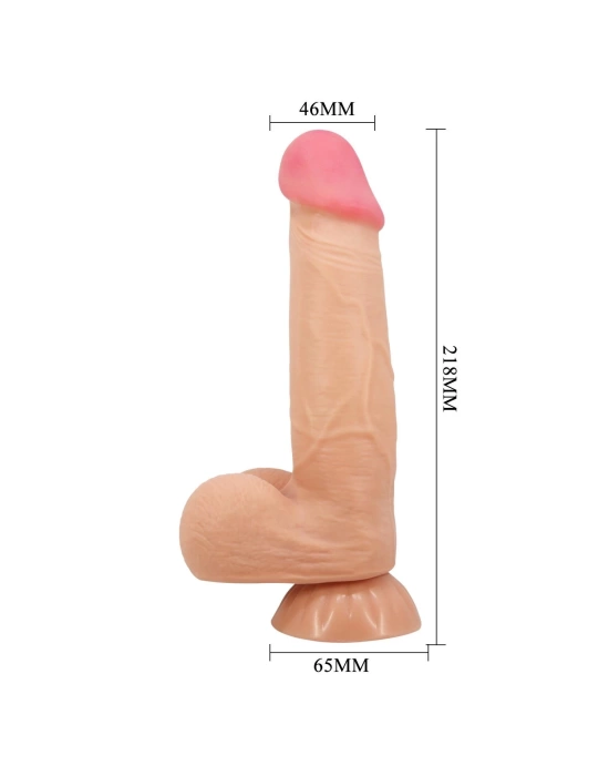 21,8 cm Kıkırdak Yapılı Çift Katmanlı Gerçekçi Dildo Penis