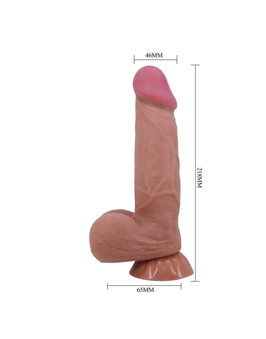 Wossi 21,8 cm Kıkırdak Yapılı Çift Katmanlı Gerçekçi Melez Dildo Penis